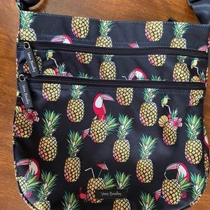 Vera Bradley Triple Zip Toucan Party Lighten Up Water Resistant Fabric Crossbody